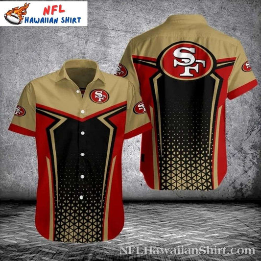 49ers Aloha Shirt - 49ers Gold Rush Beige Red Dotted Elegance Shirt